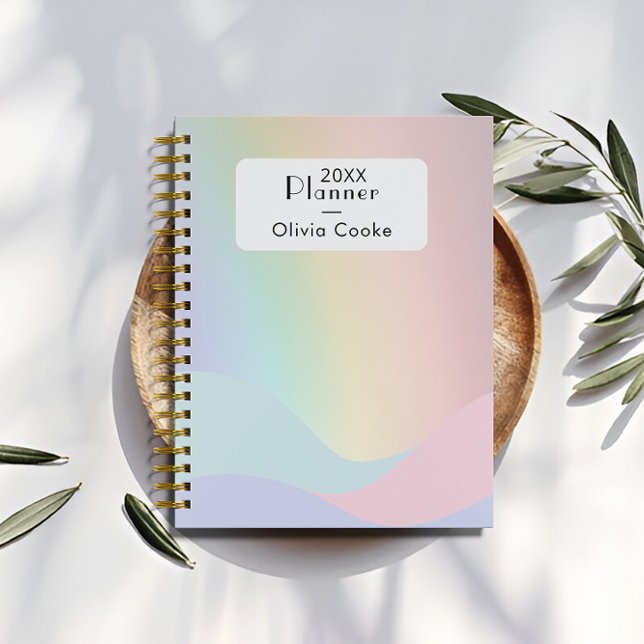 Planificateur numérique Rainbow moderne avec nom p (Modern Rainbow Digital Planner With Custom Name)
