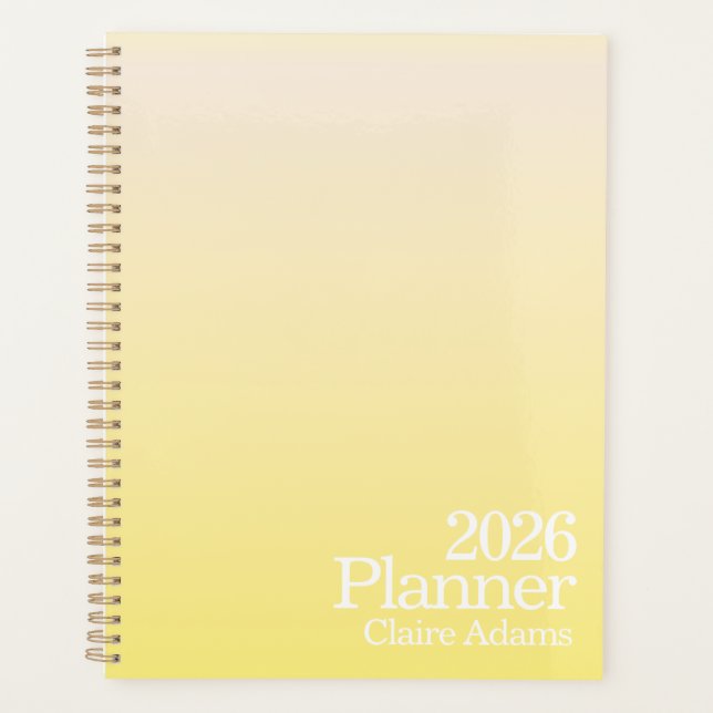 Planificateur ombré jaune moderne (Devant)