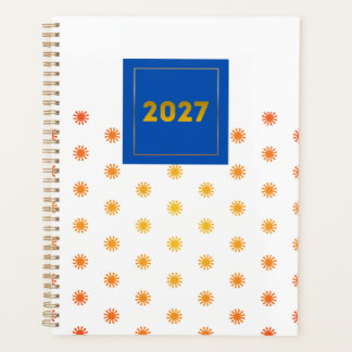 Planificateur Orange Sunburst Dot 2027 Étiquette N