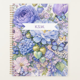 Planificateur Papillon Floral Bleu Pastel