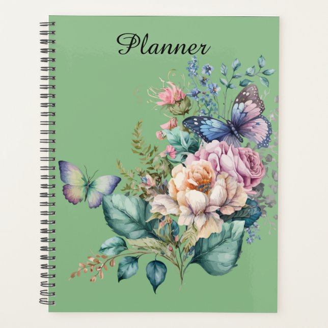 Planificateur papillons et fleurs (Devant)