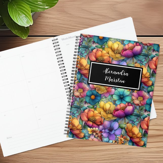 Planificateur personnalisable Fleur sauvage Arc-en (Créateur téléchargé)