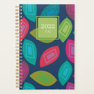 Planificateur personnalisé 2025 coloré monogramme 