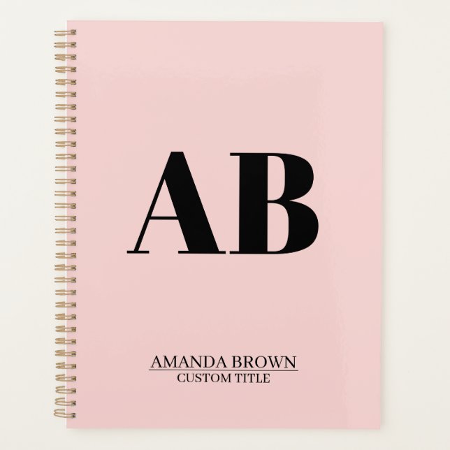 Planificateur personnalisé 2027 avec monogramme pe (Devant)