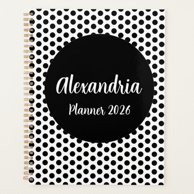 Planificateur personnalisé à pois (Devant)