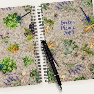 Planificateur personnalisé annuel modèle jardin d'