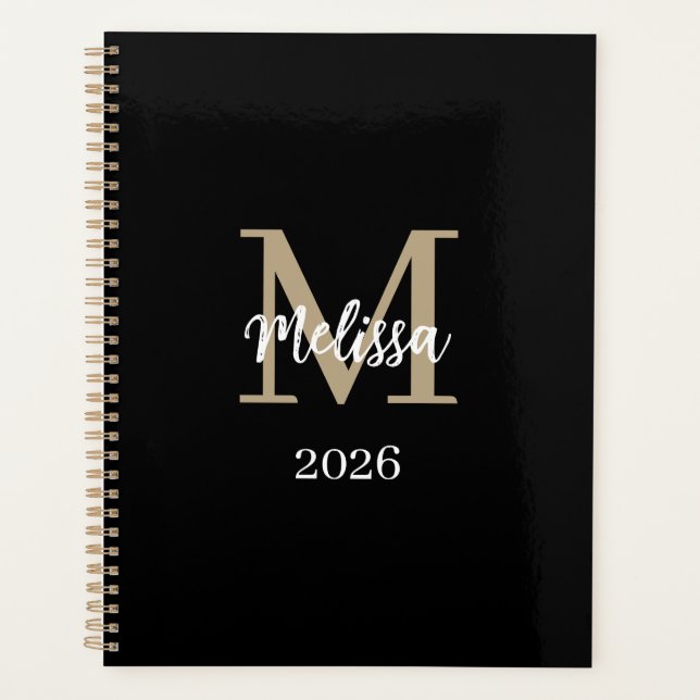 Planificateur personnalisé avec monogramme, nom et (Devant)