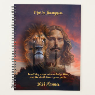 Planificateur personnalisé Jésus Lion Sunset Cross