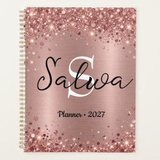 Planificateur Personnalisé Paillettes Rose Gold 20