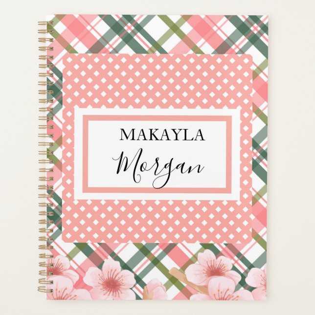 Planificateur personnalisé Pastel Spring Plaid (Devant)