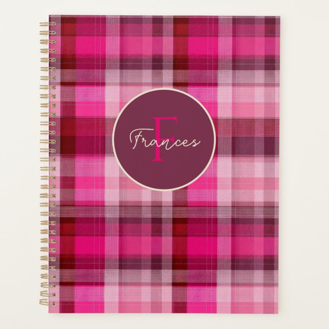Planificateur personnalisé style Gingham (Devant)