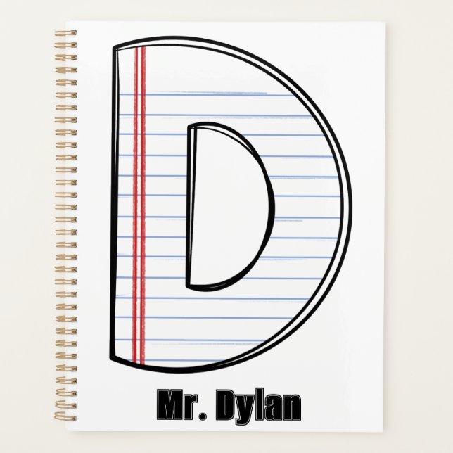 Planificateur pour enseignant – Papier de cahier i (Devant)