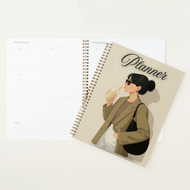 Planificateur pour fille élégante et neutre (Devant avec enveloppe)