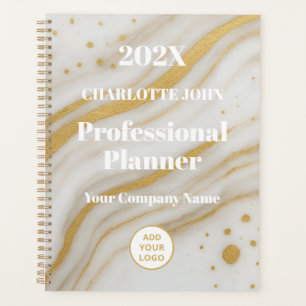 Planificateur Professionnel Marbre Or Luxe 2026
