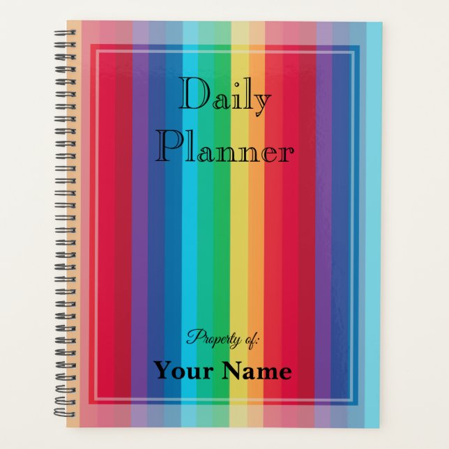 Planificateur quotidien avec bandes de couleur arc (Devant)