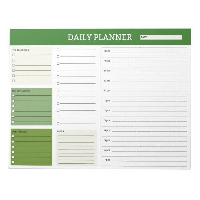 Planificateur quotidien avec Bloc-notes de planifi (Devant)
