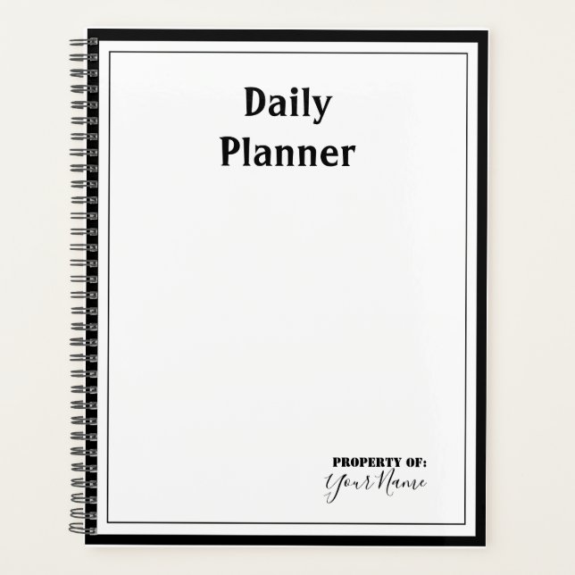 Planificateur quotidien avec couverture couleur N' (Devant)