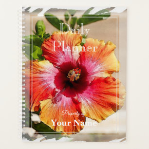 Planificateur quotidien avec motif d'hibiscus - HA