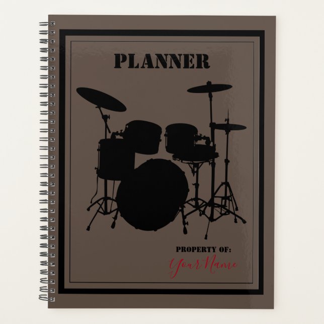 Planificateur quotidien avec un thème de batteur - (Devant)