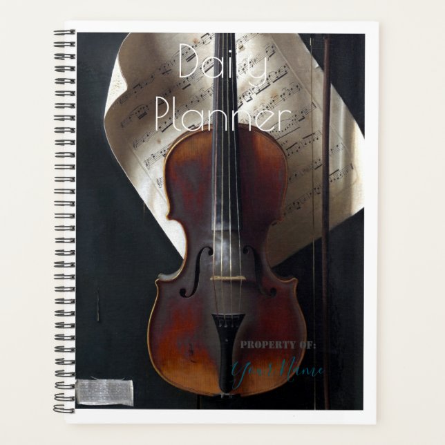 Planificateur quotidien avec un thème de violon -  (Devant)