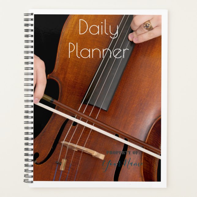 Planificateur quotidien avec un thème de violoncel (Devant)