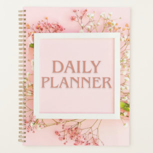Planificateur quotidien "Cadre blanc élégant flora