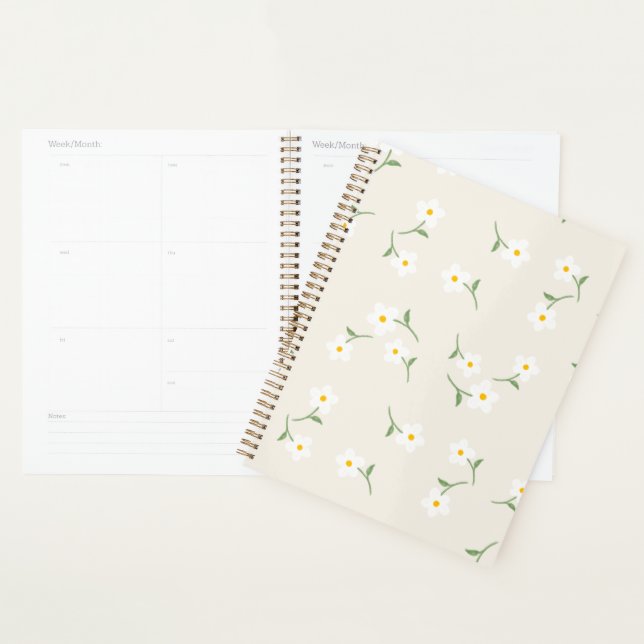 Planificateur quotidien Cream Daisy | Organisation (Devant avec enveloppe)