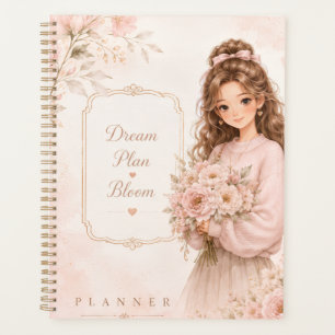 Planificateur quotidien de luxe doux féminin