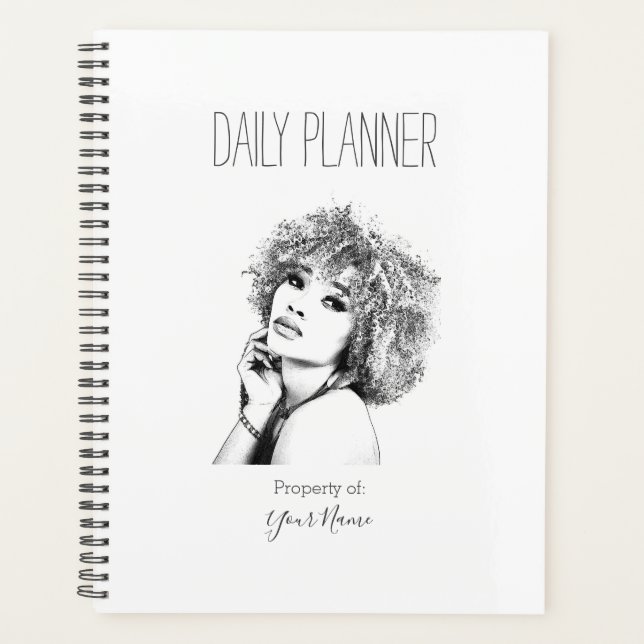 Planificateur quotidien - Femme noire (Devant)