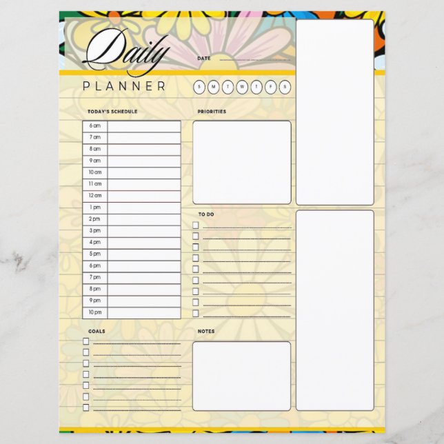 planificateur quotidien Funky daisies (Devant)