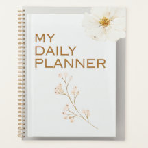 Planificateur quotidien minimaliste floral "Mon qu