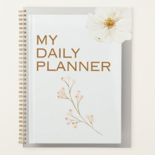 Planificateur quotidien minimaliste floral "Mon qu