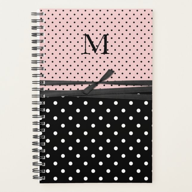Planificateur quotidien Monogramme Pois (Devant)