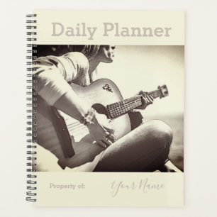 Planificateur quotidien photo Joueuse de guitare f