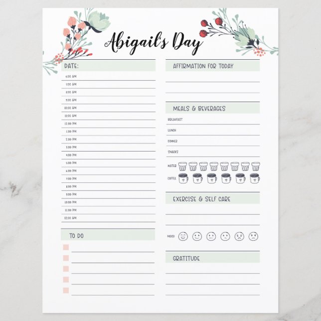 Planificateur quotidien pour heures Blocage de 6 h (Devant)