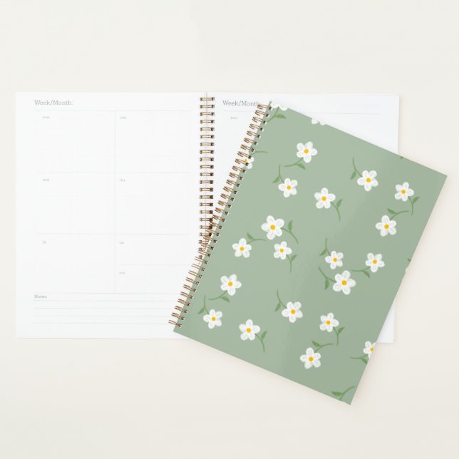 Planificateur quotidien Sage Daisy | Organisation  (Devant avec enveloppe)
