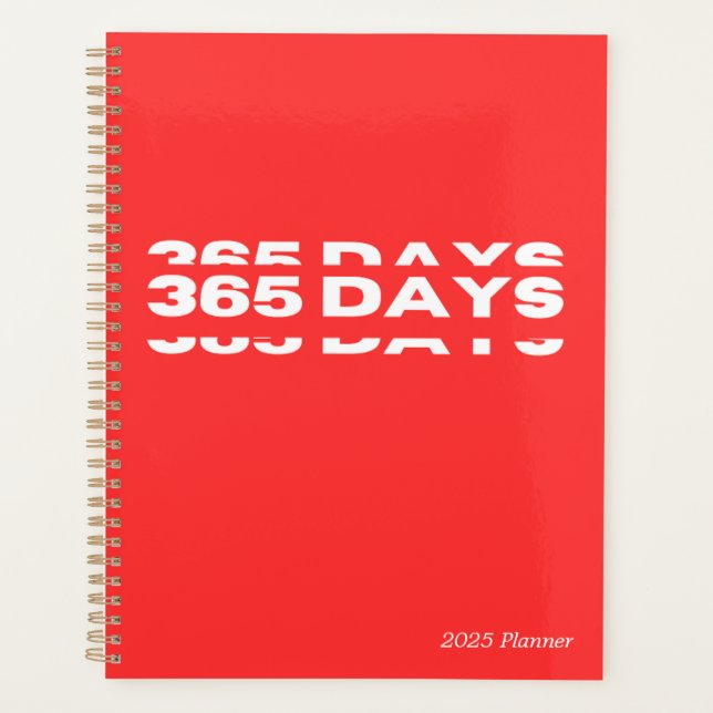 Planificateur Red 2025 de 365 jours (Devant)