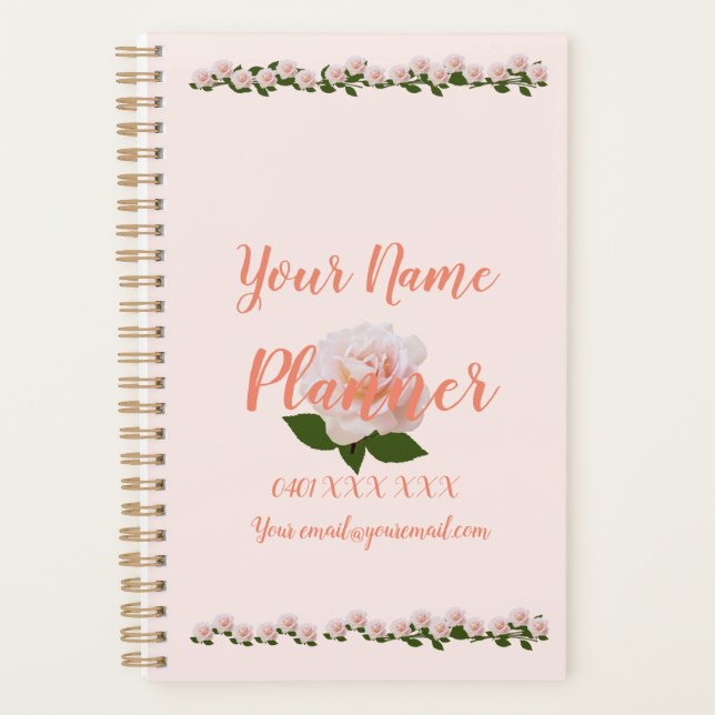 Planificateur Rose personnalisé (Devant)