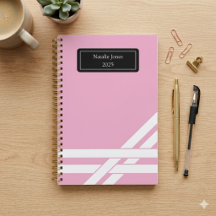 Planificateur Rose Personnalisé Journal Nom Person