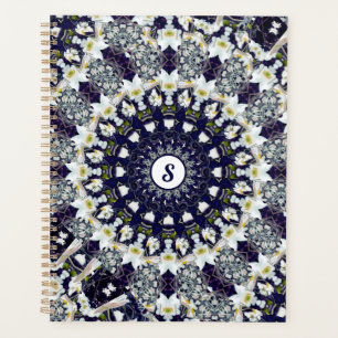 Planificateur Spiral Mandala bleu et blanc personn