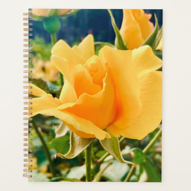 Planificateur spirale à fleurs jaunes (Devant)
