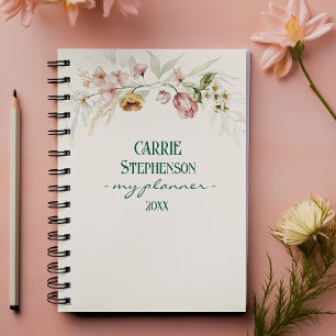 Planificateur spiralé Art Floral Aquarelle 1600