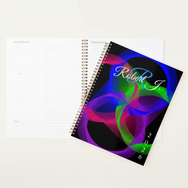 Planificateur Spirale Géométrique Circulaire Color (Devant avec enveloppe)