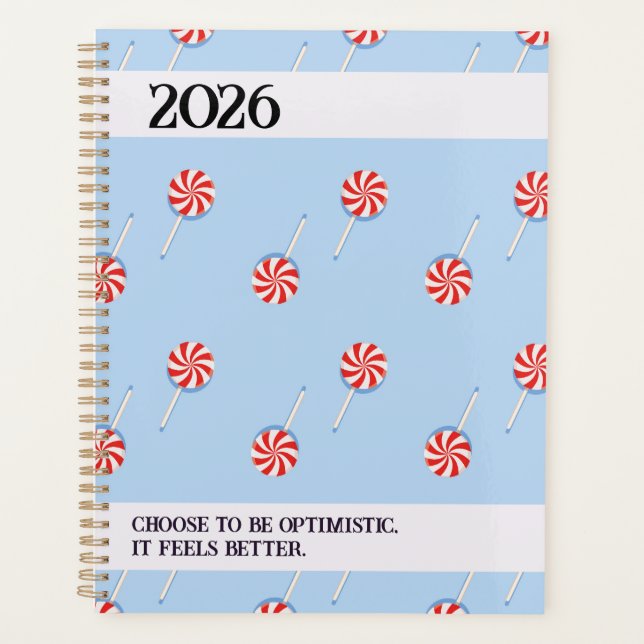 Planificateur Spirale Motif Sucette 2026 (Devant)