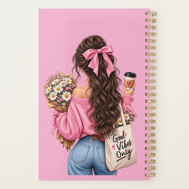 Planificateur Spirale Rose 'Good Vibes Only' pour  (Dos)