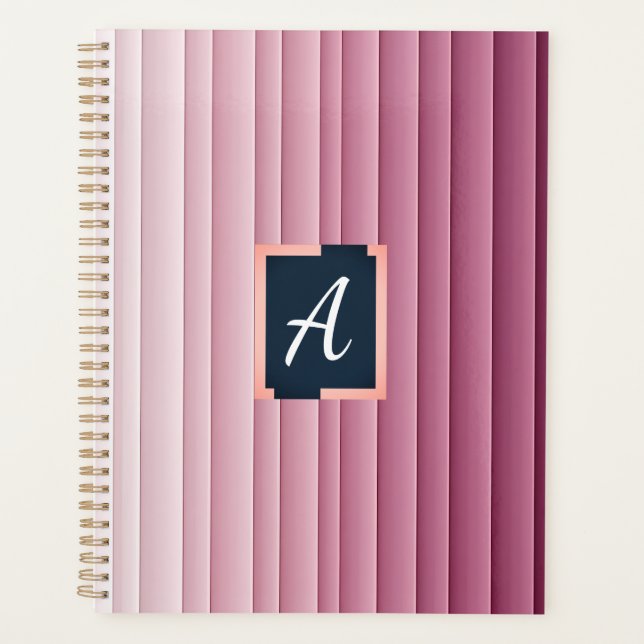 Planificateur Vertical Dégradé Rose Monogramme Per (Devant)