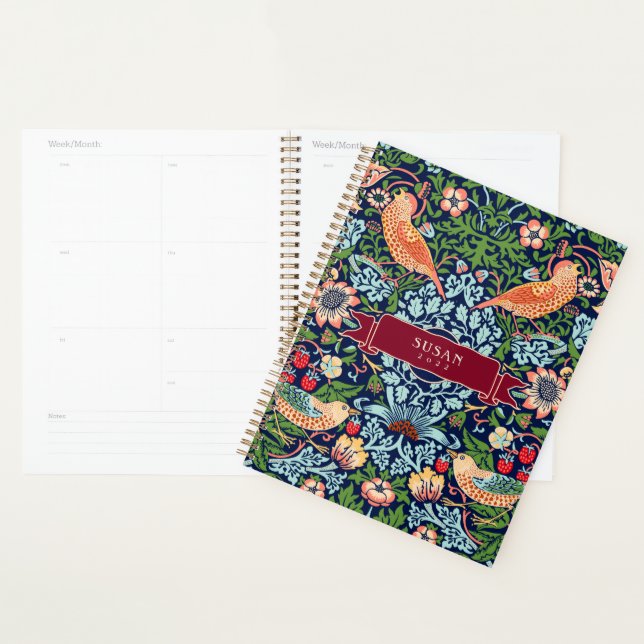 Planificateur William Morris Strawberry Thief (Devant avec enveloppe)