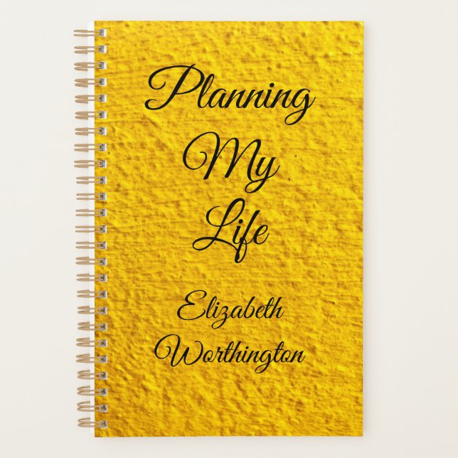 Planifier ma vie Jaune Texturable Personnalisable (Devant)