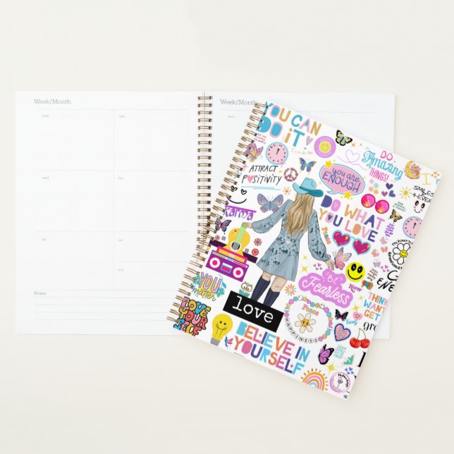 PLANNER D'AFFIRMATIONS POSITIVES (Devant avec enveloppe)