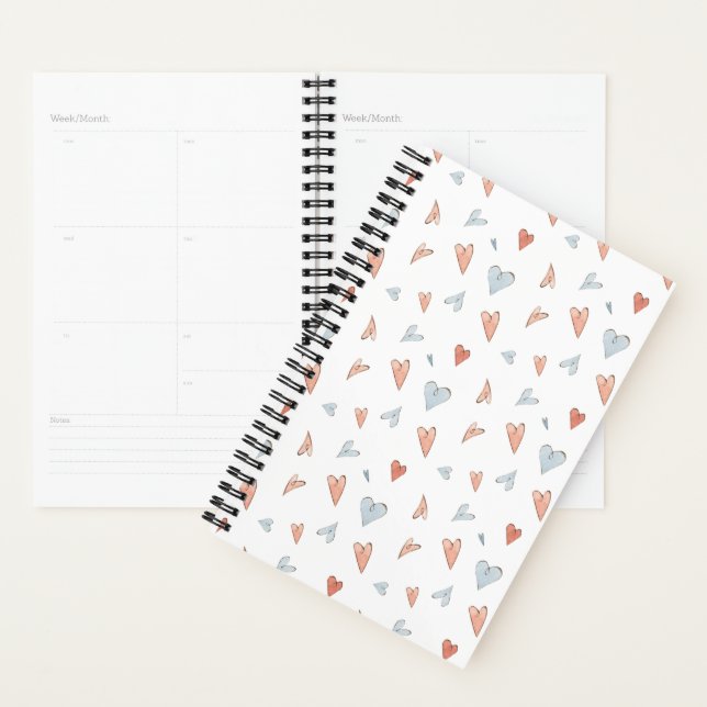 Planner - Hearts Pattern (Devant avec enveloppe)